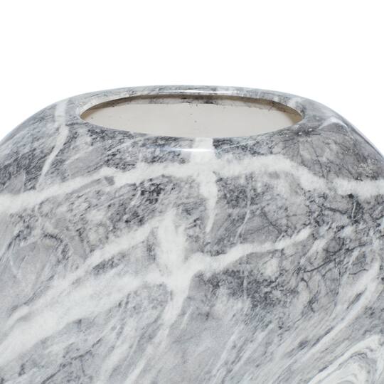 Set of 3 Grey Stoneware Contemporary Vase, 9" x 8"